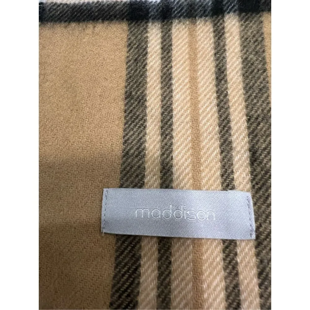 Maddison Unisex Scarf Disigns Plaid Size Adult Soft Made in Germany Beige Black
